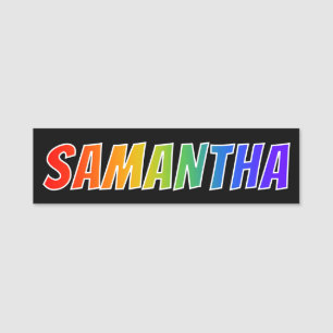 First Name "SAMANTHA": Fun Rainbow Colouring Name Tag