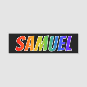 First Name "SAMUEL": Fun Rainbow Colouring Name Tag
