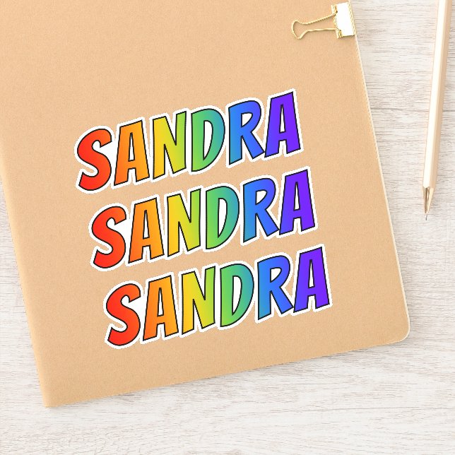 First Name "SANDRA" w/ Fun Rainbow Colouring (Notebook)