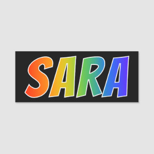 First Name "SARA": Fun Rainbow Colouring Name Tag