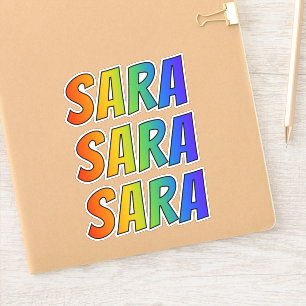 First Name "SARA" w/ Fun Rainbow Colouring