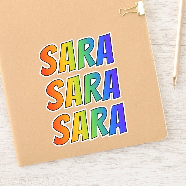 First Name "SARA" w/ Fun Rainbow Colouring (Notebook)