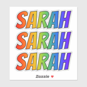 First Name "SARAH" w/ Fun Rainbow Colouring