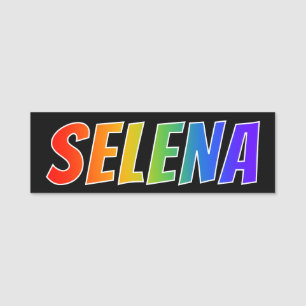 First Name "SELENA": Fun Rainbow Colouring Name Tag