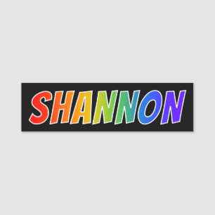 First Name "SHANNON": Fun Rainbow Colouring Tag