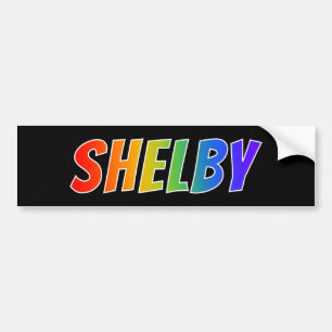 First Name "SHELBY": Fun Rainbow Colouring Bumper Sticker