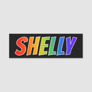 First Name "SHELLY": Fun Rainbow Colouring Tag