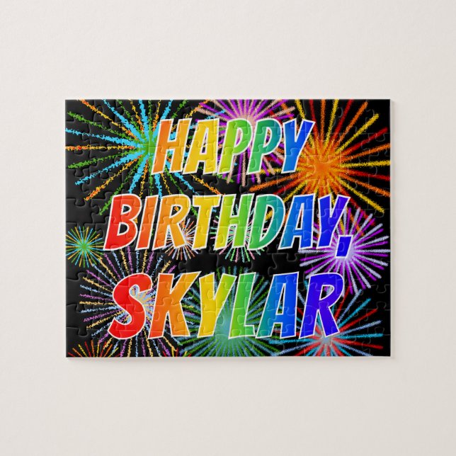 First Name "SKYLAR", Fun "HAPPY BIRTHDAY" Jigsaw Puzzle (Horizontal)