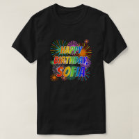 First Name "SOFIA", Fun "HAPPY BIRTHDAY"