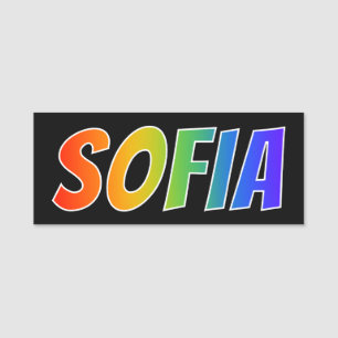 First Name "SOFIA": Fun Rainbow Colouring Name Tag