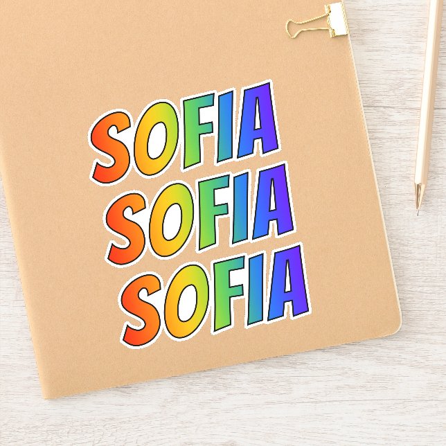 First Name "SOFIA" w/ Fun Rainbow Colouring (Notebook)