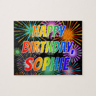 First Name "SOPHIE", Fun "HAPPY BIRTHDAY" Jigsaw Puzzle
