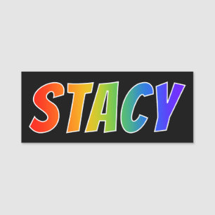 First Name "STACY": Fun Rainbow Colouring Name Tag