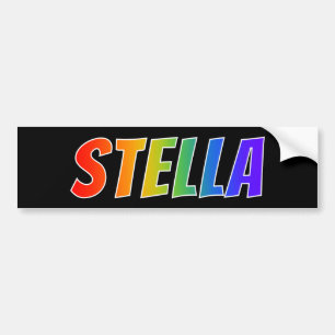First Name "STELLA": Fun Rainbow Colouring Bumper Sticker