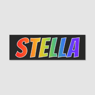 First Name "STELLA": Fun Rainbow Colouring Name Tag