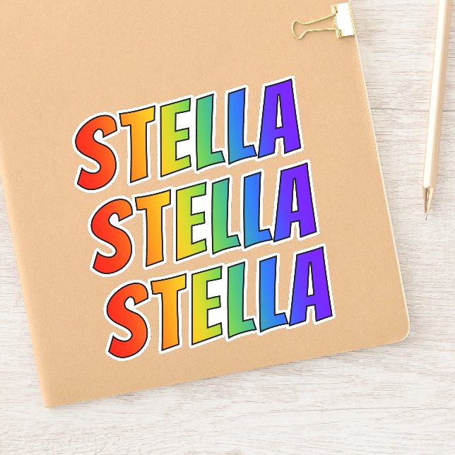 First Name "STELLA" w/ Fun Rainbow Colouring (Notebook)
