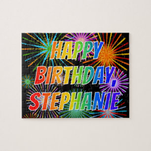 First Name "STEPHANIE", Fun "HAPPY BIRTHDAY" Jigsaw Puzzle