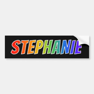 First Name "STEPHANIE": Fun Rainbow Colouring Bumper Sticker