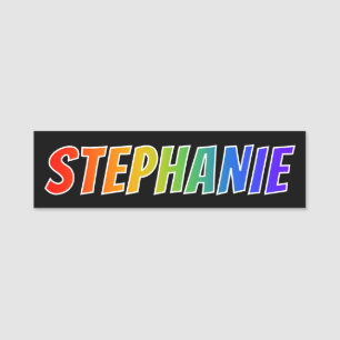 First Name "STEPHANIE": Fun Rainbow Colouring Name Tag