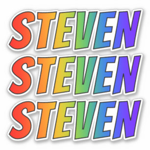 First Name "STEVEN" w/ Fun Rainbow Colouring