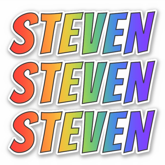First Name "STEVEN" w/ Fun Rainbow Colouring (Front)