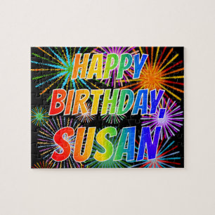 First Name "SUSAN", Fun "HAPPY BIRTHDAY" Jigsaw Puzzle