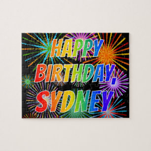 First Name "SYDNEY", Fun "HAPPY BIRTHDAY" Jigsaw Puzzle