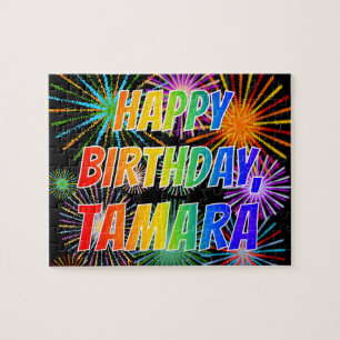 First Name "TAMARA", Fun "HAPPY BIRTHDAY" Jigsaw Puzzle