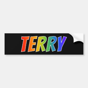 First Name "TERRY": Fun Rainbow Colouring Bumper Sticker