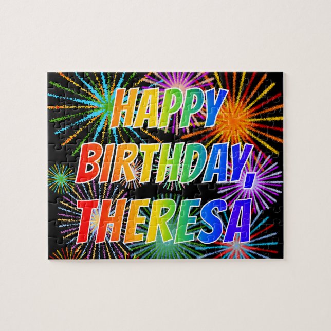 First Name "THERESA", Fun "HAPPY BIRTHDAY" Jigsaw Puzzle (Horizontal)