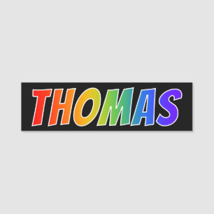 First Name "THOMAS": Fun Rainbow Colouring Tag