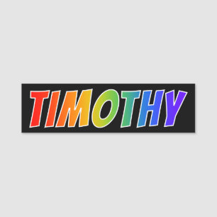 First Name "TIMOTHY": Fun Rainbow Colouring Tag