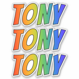 First Name "TONY" w/ Fun Rainbow Colouring