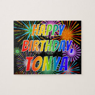 First Name "TONYA", Fun "HAPPY BIRTHDAY" Jigsaw Puzzle