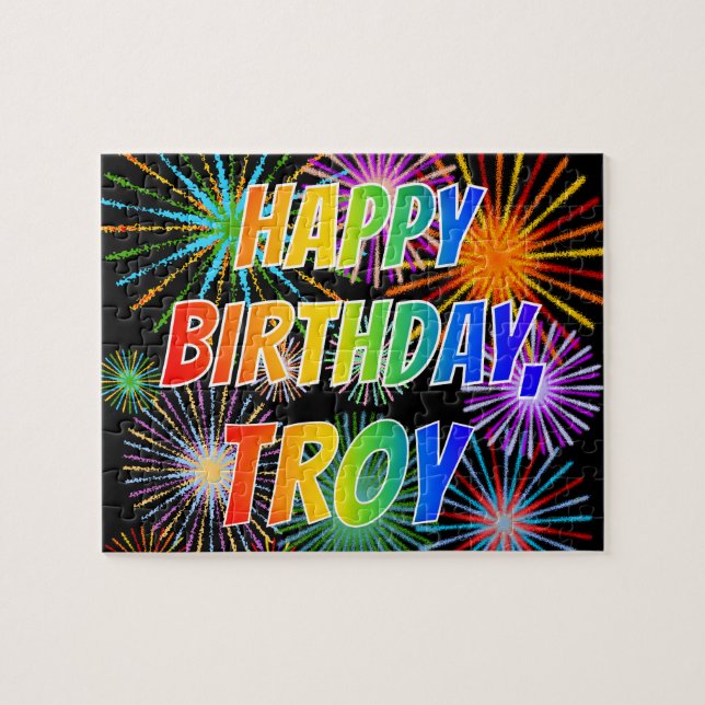 First Name "TROY", Fun "HAPPY BIRTHDAY" Jigsaw Puzzle (Horizontal)