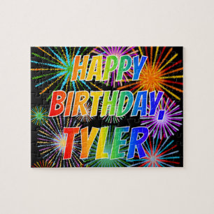 First Name "TYLER", Fun "HAPPY BIRTHDAY" Jigsaw Puzzle