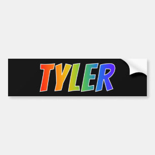 First Name "TYLER": Fun Rainbow Colouring Bumper Sticker