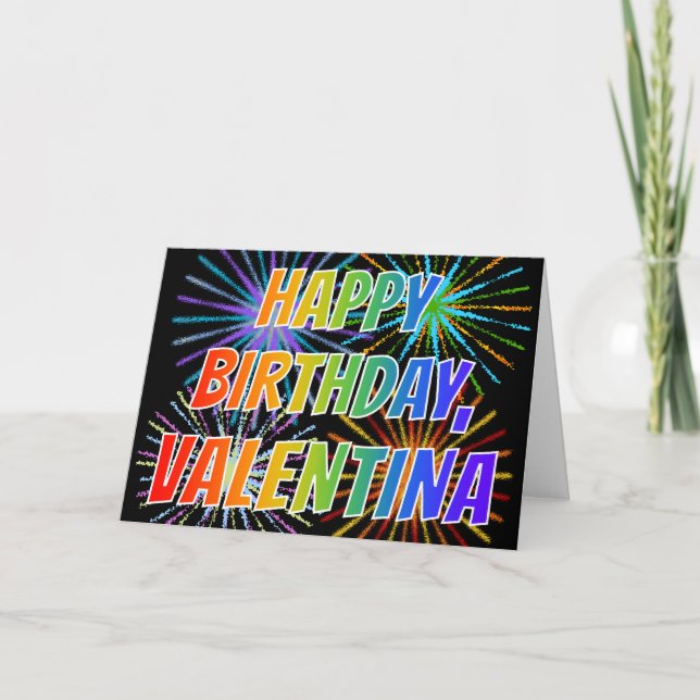 First Name "VALENTINA" Fun "HAPPY BIRTHDAY" Card (Front)