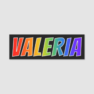 First Name "VALERIA": Fun Rainbow Colouring Name Tag