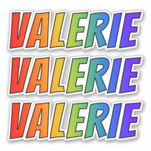First Name "VALERIE" w/ Fun Rainbow Colouring