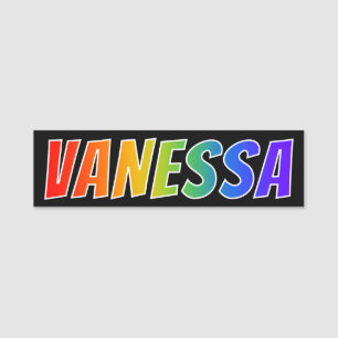 First Name "VANESSA": Fun Rainbow Colouring Name Tag