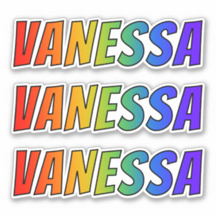 First Name "VANESSA" w/ Fun Rainbow Colouring