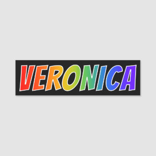 First Name "VERONICA": Fun Rainbow Colouring Name Tag