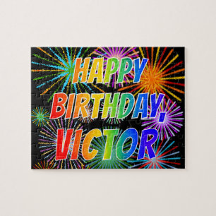 First Name "VICTOR", Fun "HAPPY BIRTHDAY" Jigsaw Puzzle