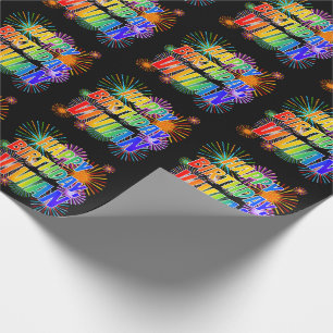 First Name "VIVIAN", Fun "HAPPY BIRTHDAY" Wrapping Paper