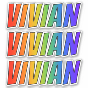 First Name "VIVIAN" w/ Fun Rainbow Colouring