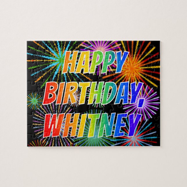 First Name "WHITNEY", Fun "HAPPY BIRTHDAY" Jigsaw Puzzle (Horizontal)