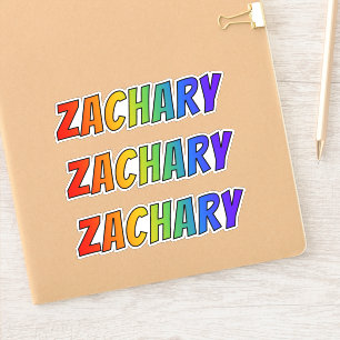 First Name "ZACHARY" w/ Fun Rainbow Colouring