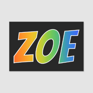 First Name "ZOE": Fun Rainbow Colouring Name Tag
