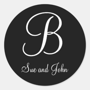 First Names and Monogram B Black and White Seal